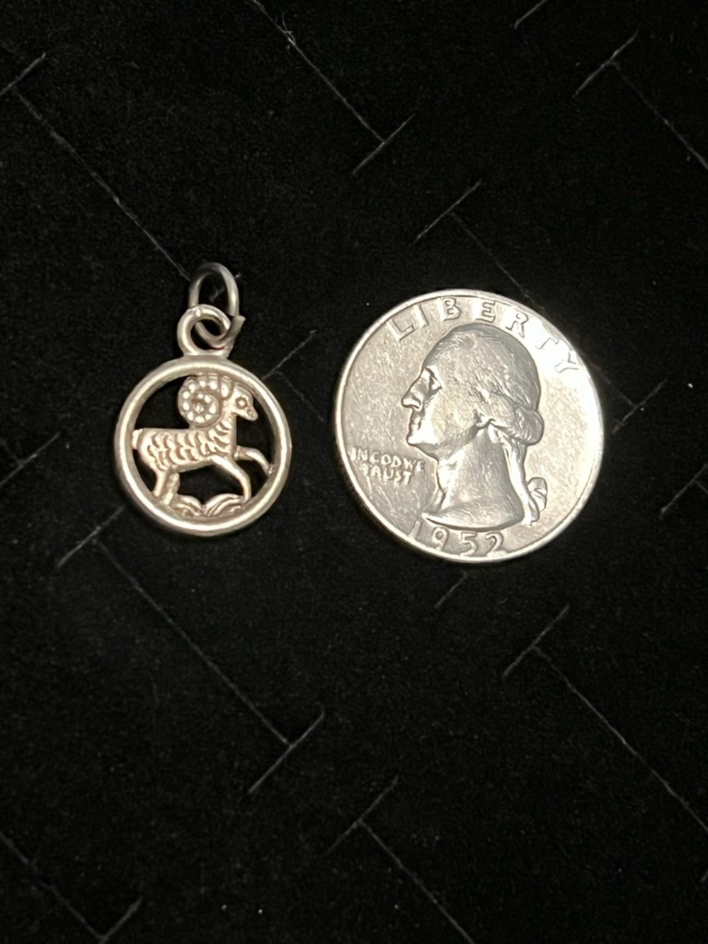 Silver toned Aries Zodiac Charm Pendant